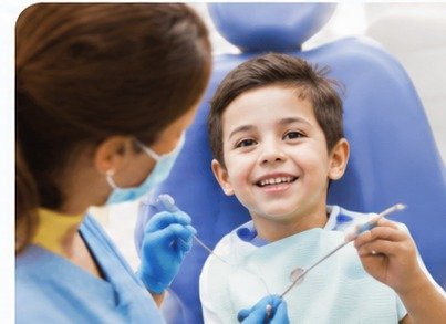 Child receiving dental care