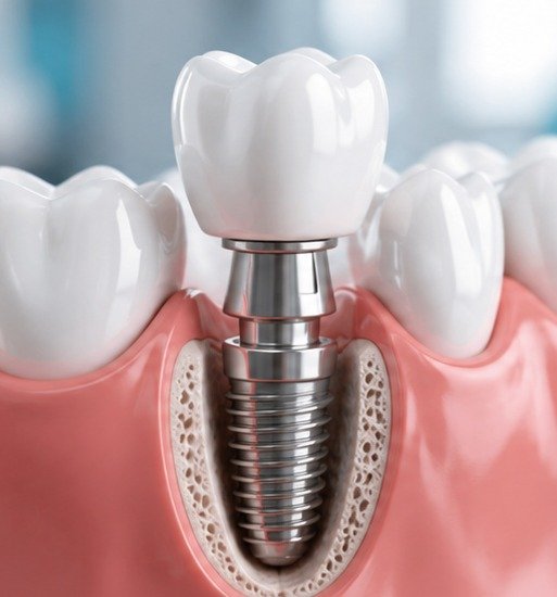 Dental implant restoration illustration